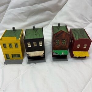 Lot of 4 Ho Scale Train Garden Buildings Build Up KIT for Train Layouts